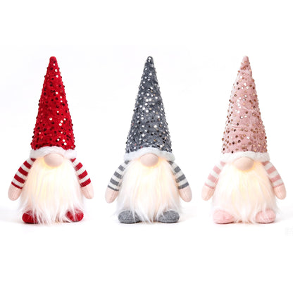 Jingle Jollys Light Up Christmas Gnomes 30cm - Set of 3 - view 9