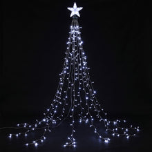 Jingle Jollys Christmas Tree Waterfall Lights Star Topper 2.5m 300 LED Cool White