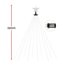 Jingle Jollys Christmas Tree Waterfall Lights Star Topper 2.5m 300 LED Cool White