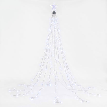 Jingle Jollys Christmas Tree Waterfall Lights Star Topper 2.5m 300 LED Cool White