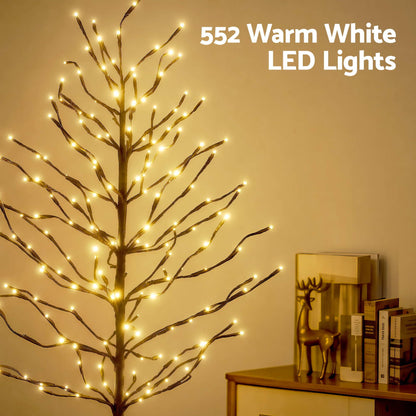 Jingle Jollys 3 Pack LED Christmas Tree Lighted Birch Tree Indoor Outdoor Xmas Decor Warm White