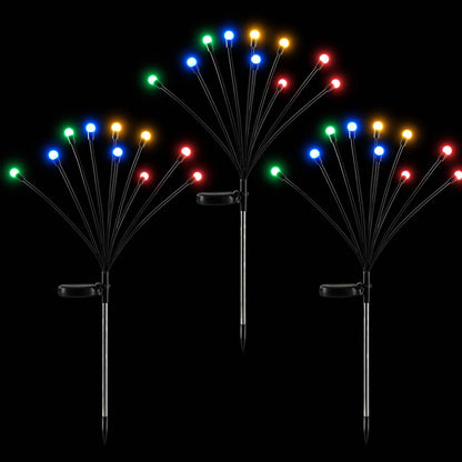 Jingle Jollys Solar Firefly Garden Stake Lights Multicolour 3 Pack 30 LED