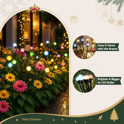Jingle Jollys Solar Firefly Garden Stake Lights Multicolour 3 Pack 30 LED