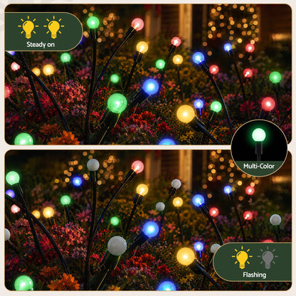 Jingle Jollys Solar Firefly Garden Stake Lights Multicolour 3 Pack 30 LED