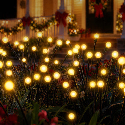 Jingle Jollys Solar Firefly Garden Stake Lights Warm White 3 Pack 30 LED