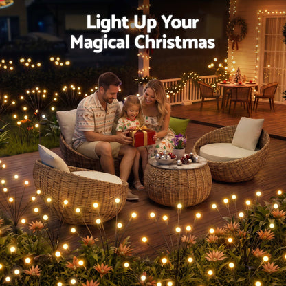 Jingle Jollys Solar Firefly Garden Stake Lights Warm White 3 Pack 30 LED