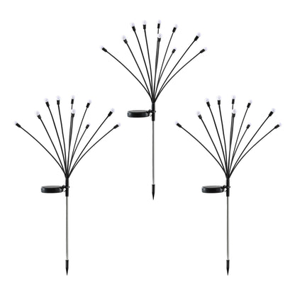 Jingle Jollys Solar Firefly Garden Stake Lights Warm White 3 Pack 30 LED