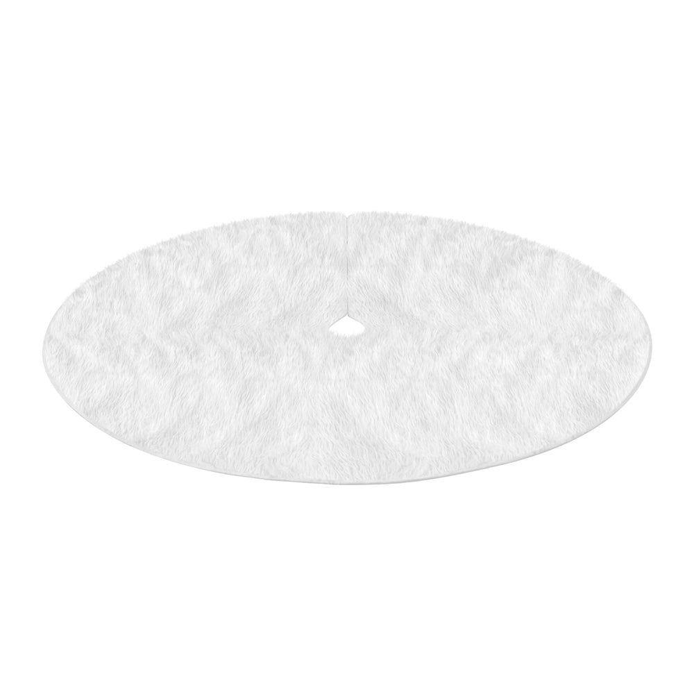 Jingle Jollys Plush Christmas Tree Skirt 120cm - White - view 3