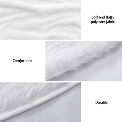 Jingle Jollys Plush Christmas Tree Skirt 120cm - White - view 6