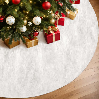 Jingle Jollys Plush Christmas Tree Skirt 90cm - White - view 7