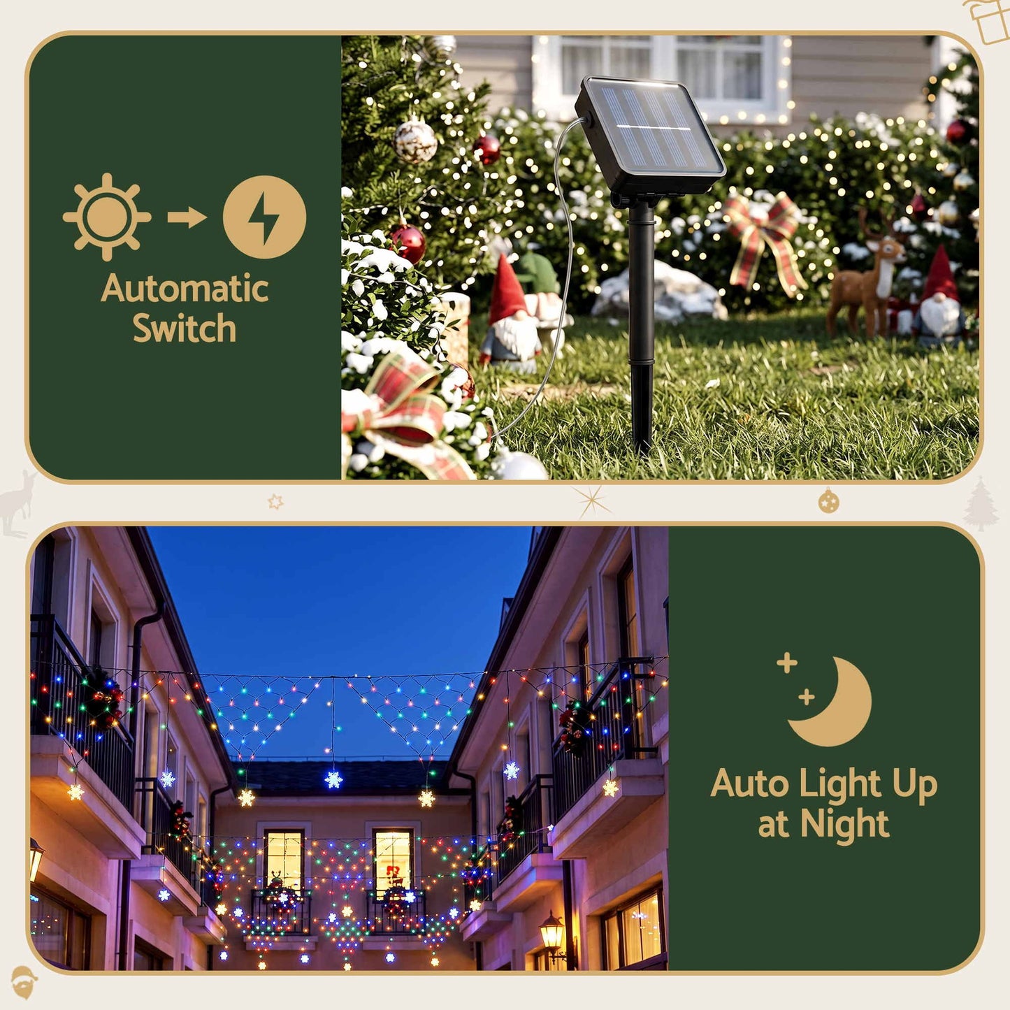 Jingle Jollys Solar Christmas Net Lights Multicolour 4m 100 LED