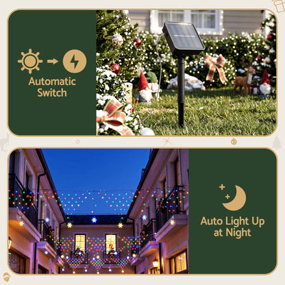 Jingle Jollys Solar Christmas Net Lights Multicolour 4m 100 LED