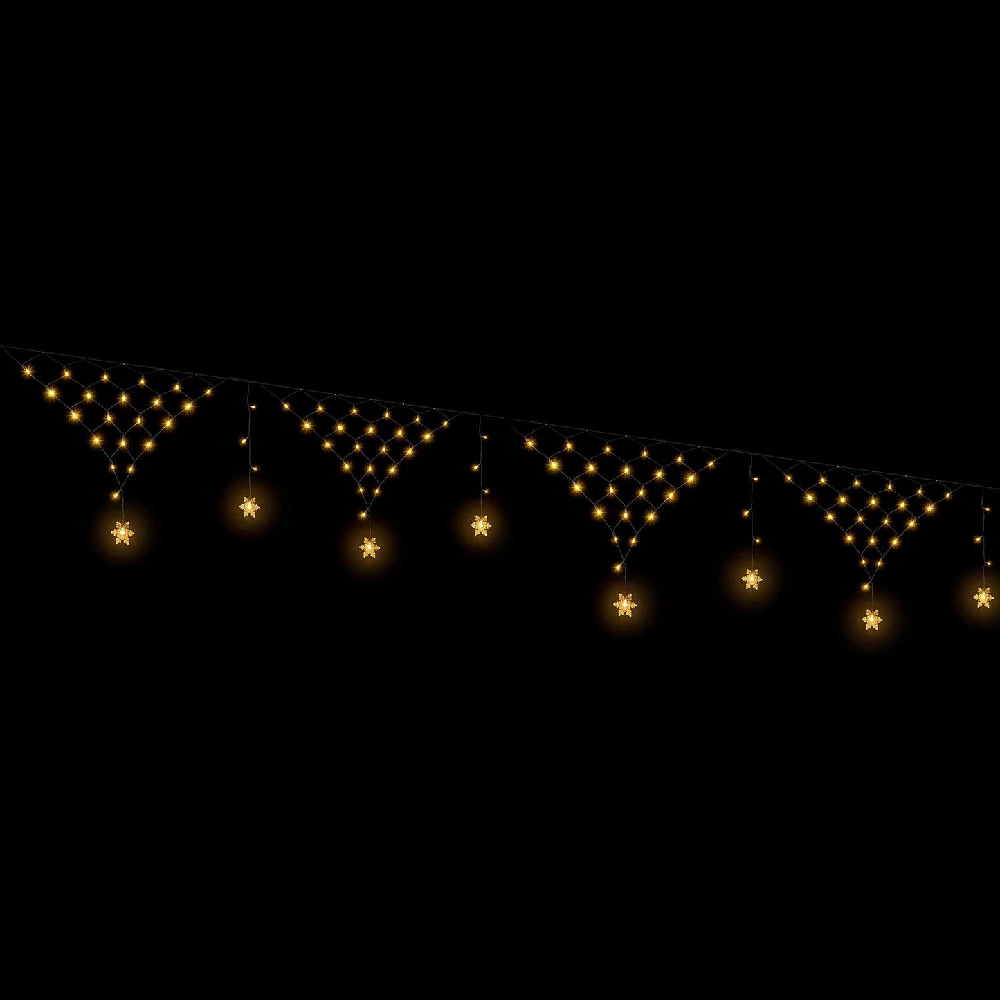 Jingle Jollys Solar Christmas Net Lights Warm White 4m 100 LED
