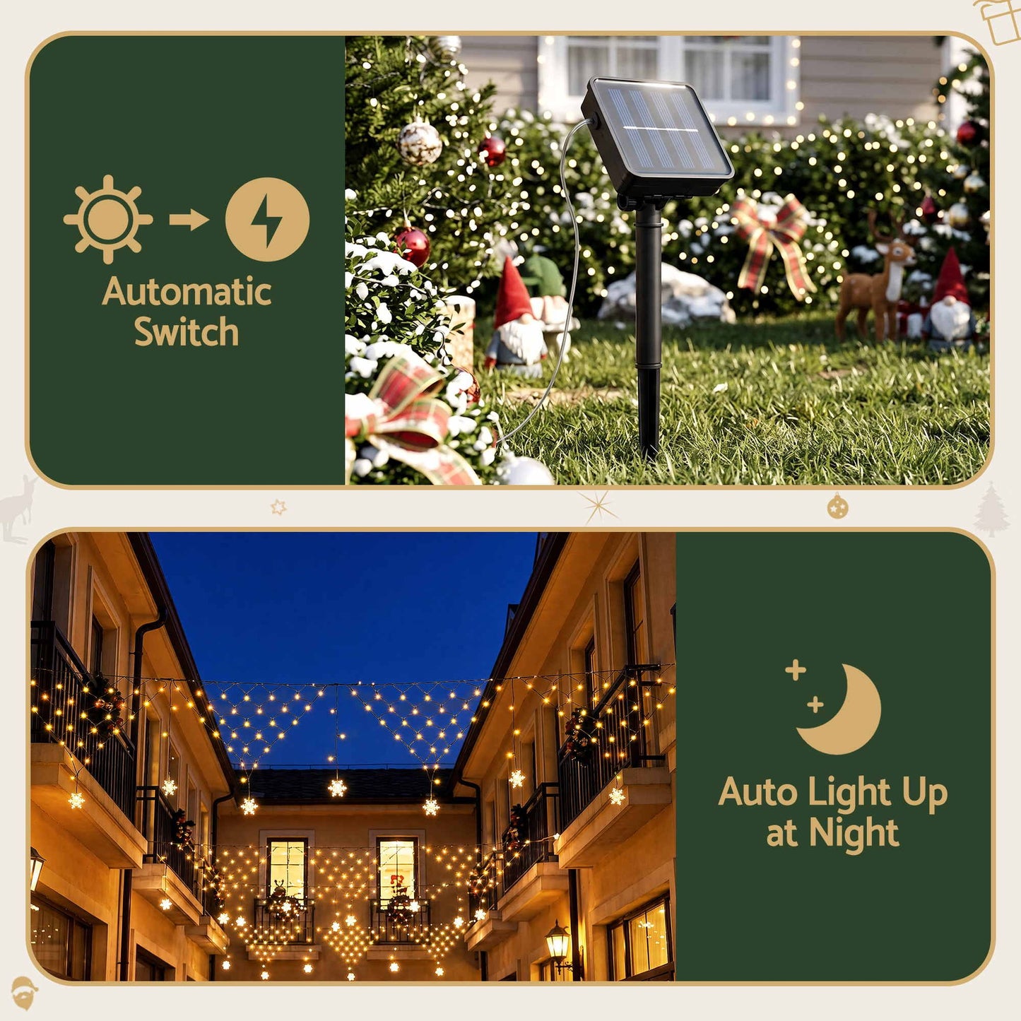 Jingle Jollys Solar Christmas Net Lights Warm White 4m 100 LED