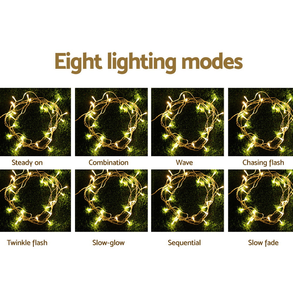 Jingle Jollys Christmas String Lights 500 LED Warm White 100m 8 Modes