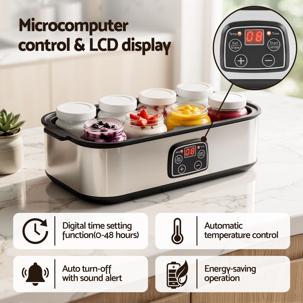 Devanti yoghurt maker with 0 to 48 hour timer
