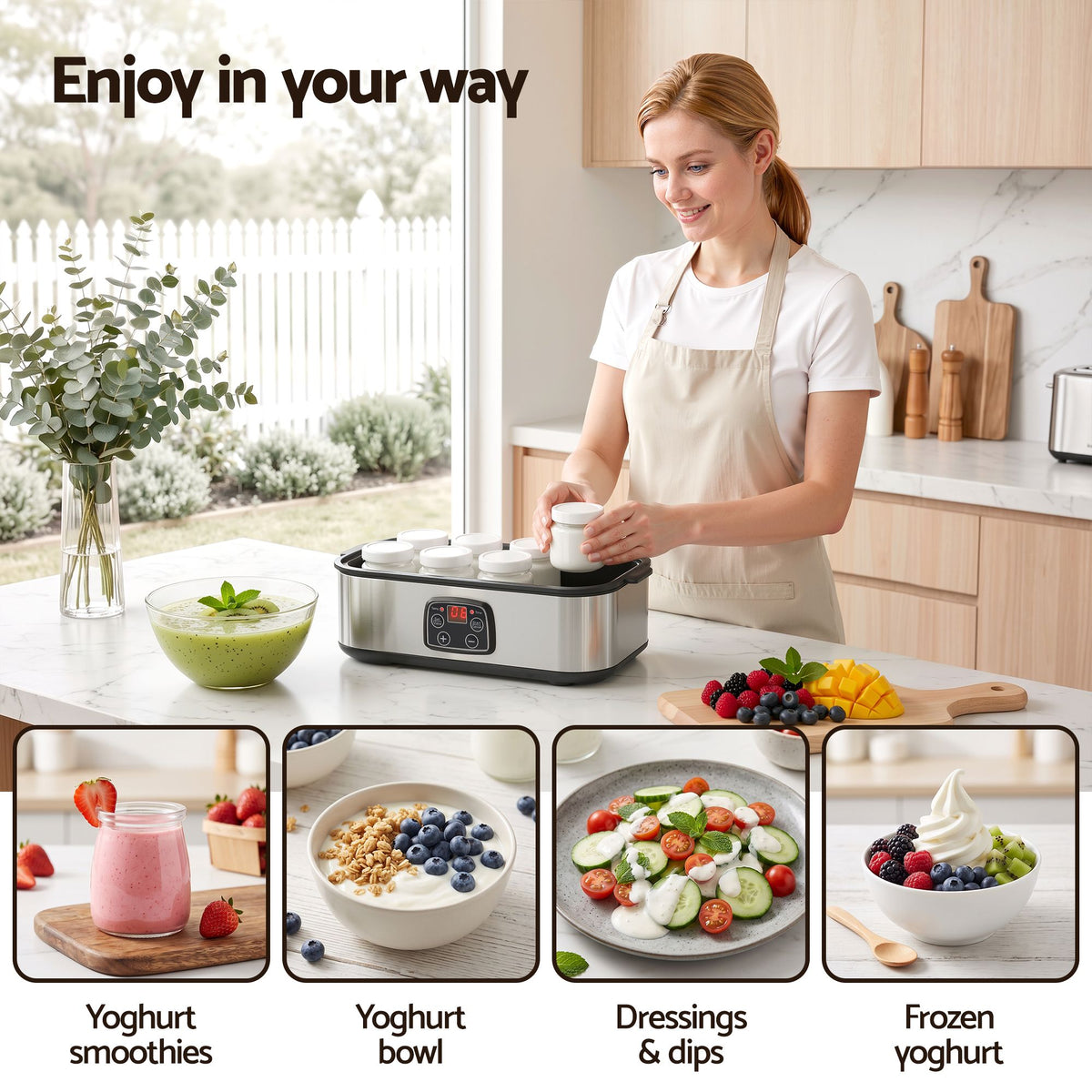Devanti yoghurt maker, 36.3 x 18.6 x 14cm, 25W