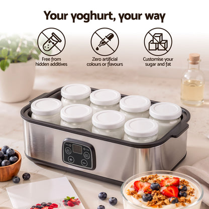 Devanti black yoghurt maker for single serve meal prep