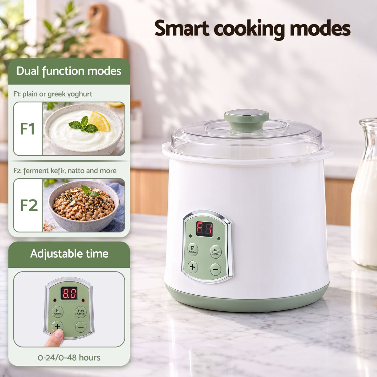 Devanti yoghurt maker, 38 to 42C adjustable temperature