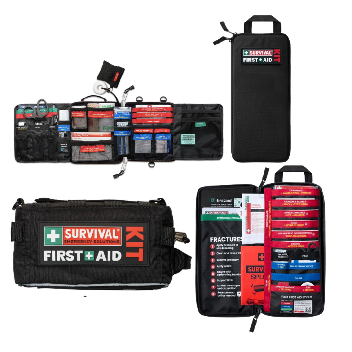 SURVIVAL Vehicle and Slimline First Aid Kit Bundle, a paramedic designed pair for road and outdoor use