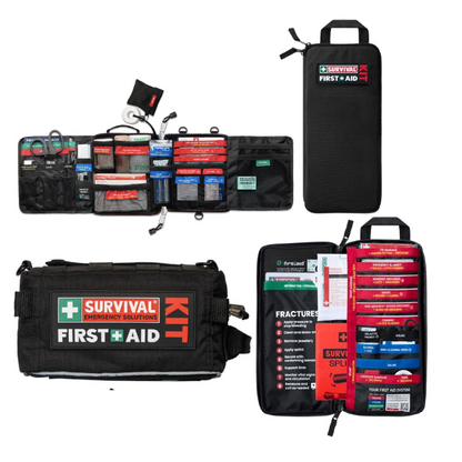SURVIVAL Vehicle and Slimline First Aid Kit Bundle, a paramedic designed pair for road and outdoor use