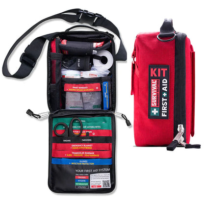 SURVIVAL Grab&Go first aid kit in water resistant 600D Oxford polyester, 19 x 16.5 x 10 cm, 1.1 kg