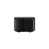 Black portable wireless speaker on white background, bargain electronics at Flea Market AU