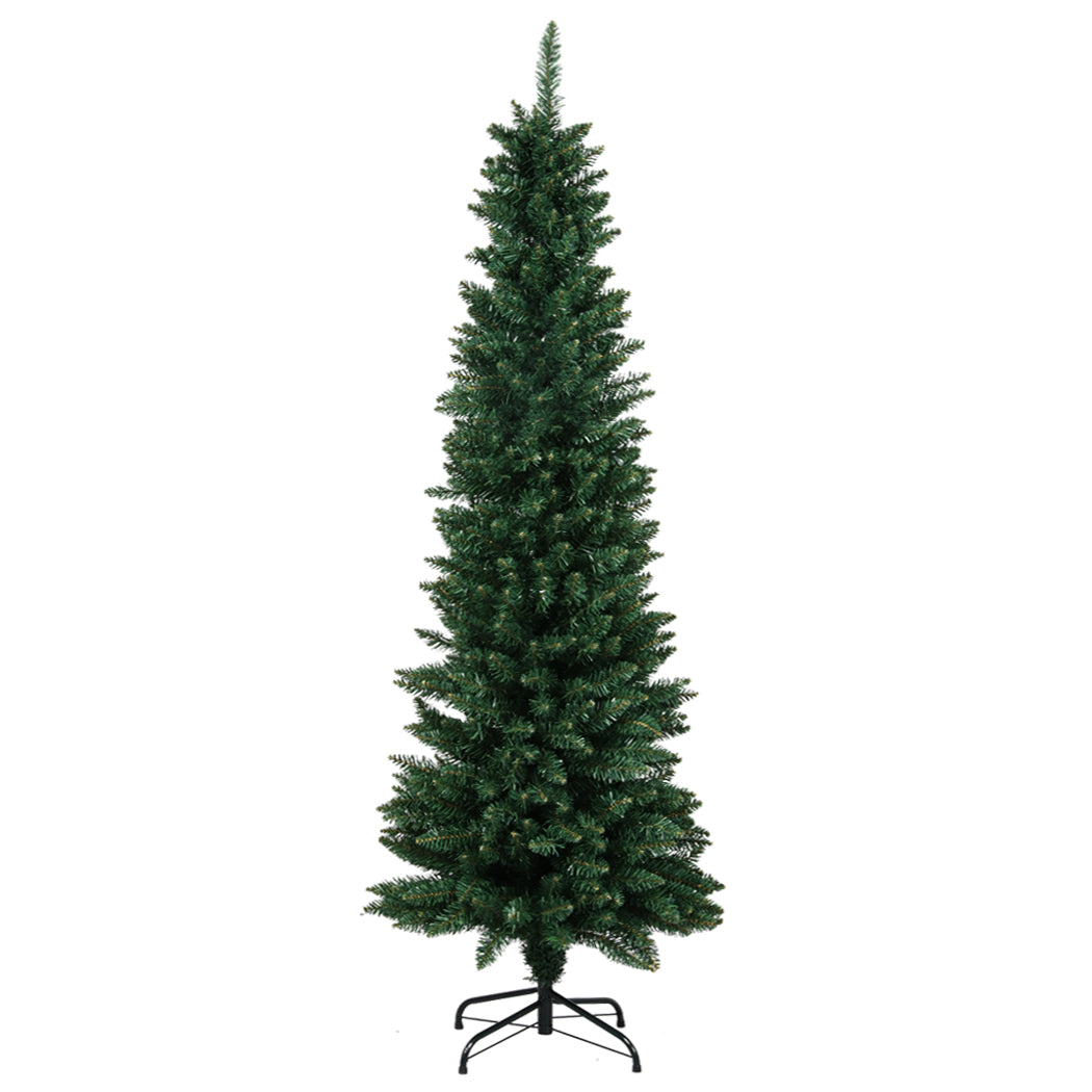 Santaco 1.5m Pencil Christmas Tree 350 Tips Slim Artificial Green
