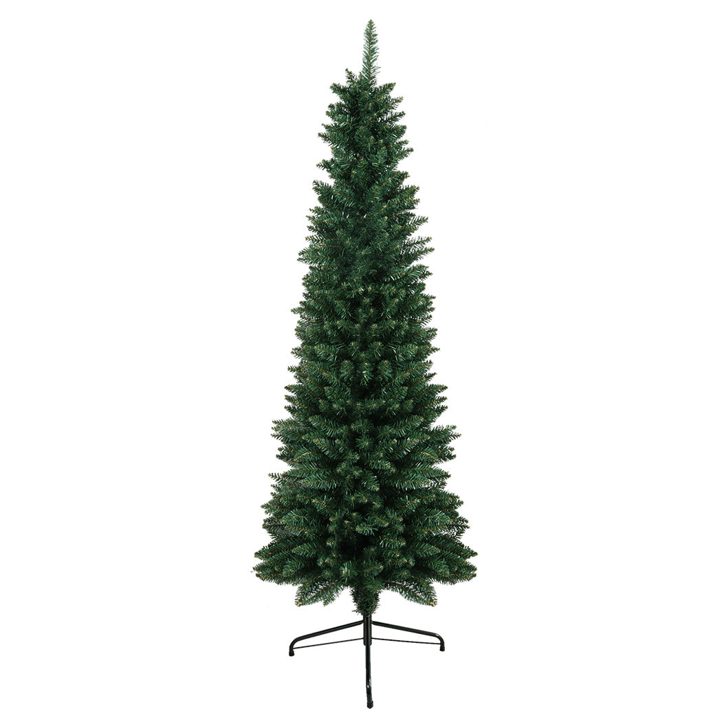 Santaco 1.5m Pencil Christmas Tree 350 Tips Slim Artificial Green