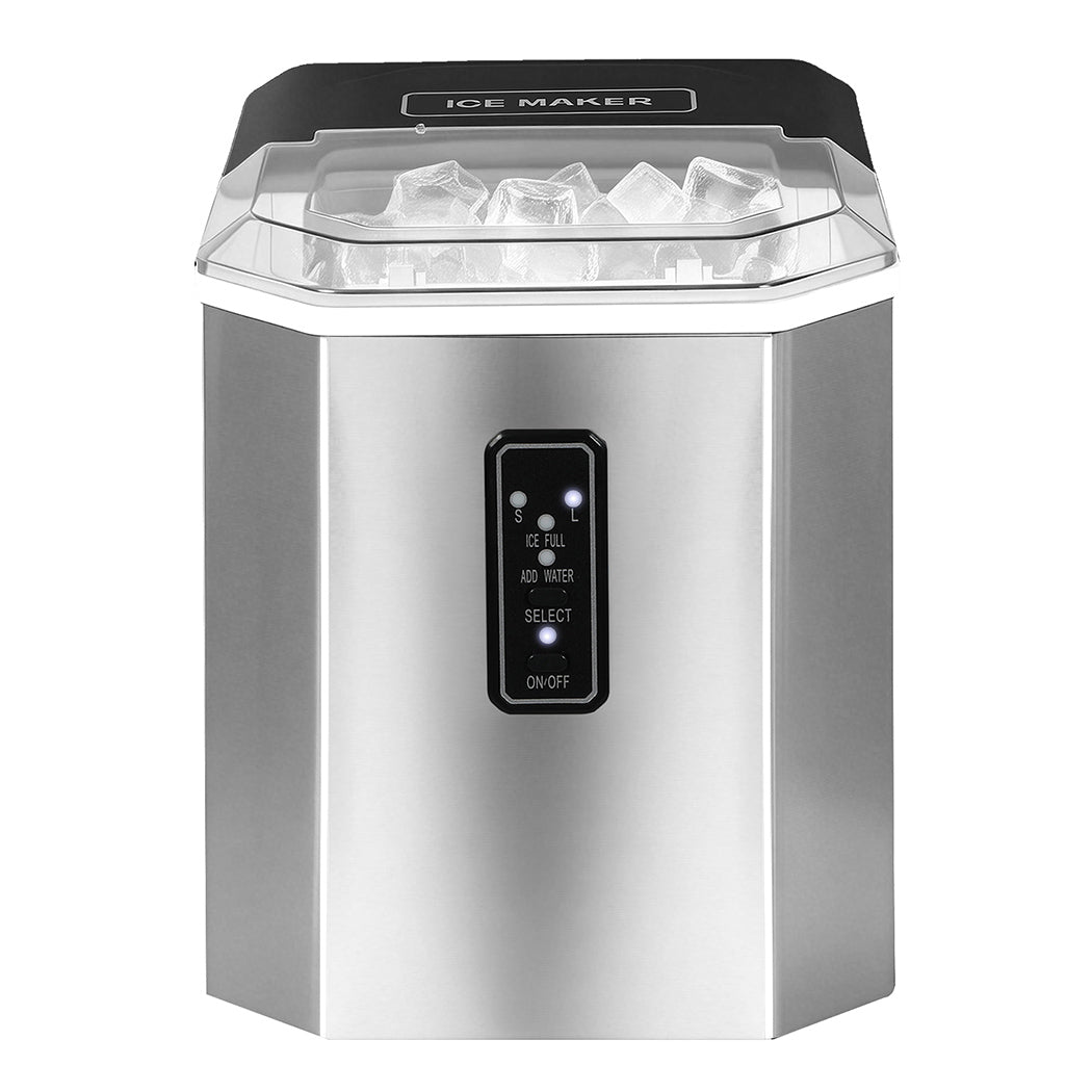 Spector Portable Ice Maker 12kg Countertop Bullet Ice Machine Silver