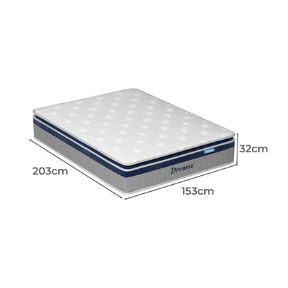 DreamZ Spring Mattress Pillow Top All Sizes  32CM