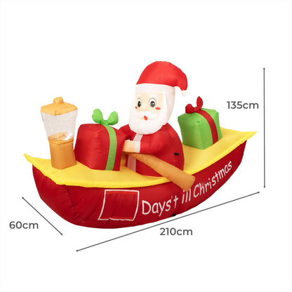 Santaco Christmas Inflatable Santa Claus 2.1m LED Outdoor Decoration