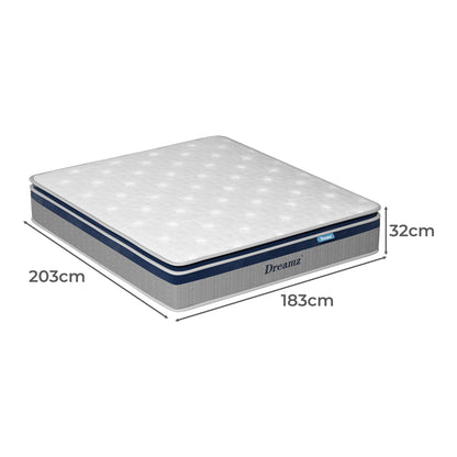 DreamZ Spring Mattress Pillow Top All Sizes  32CM