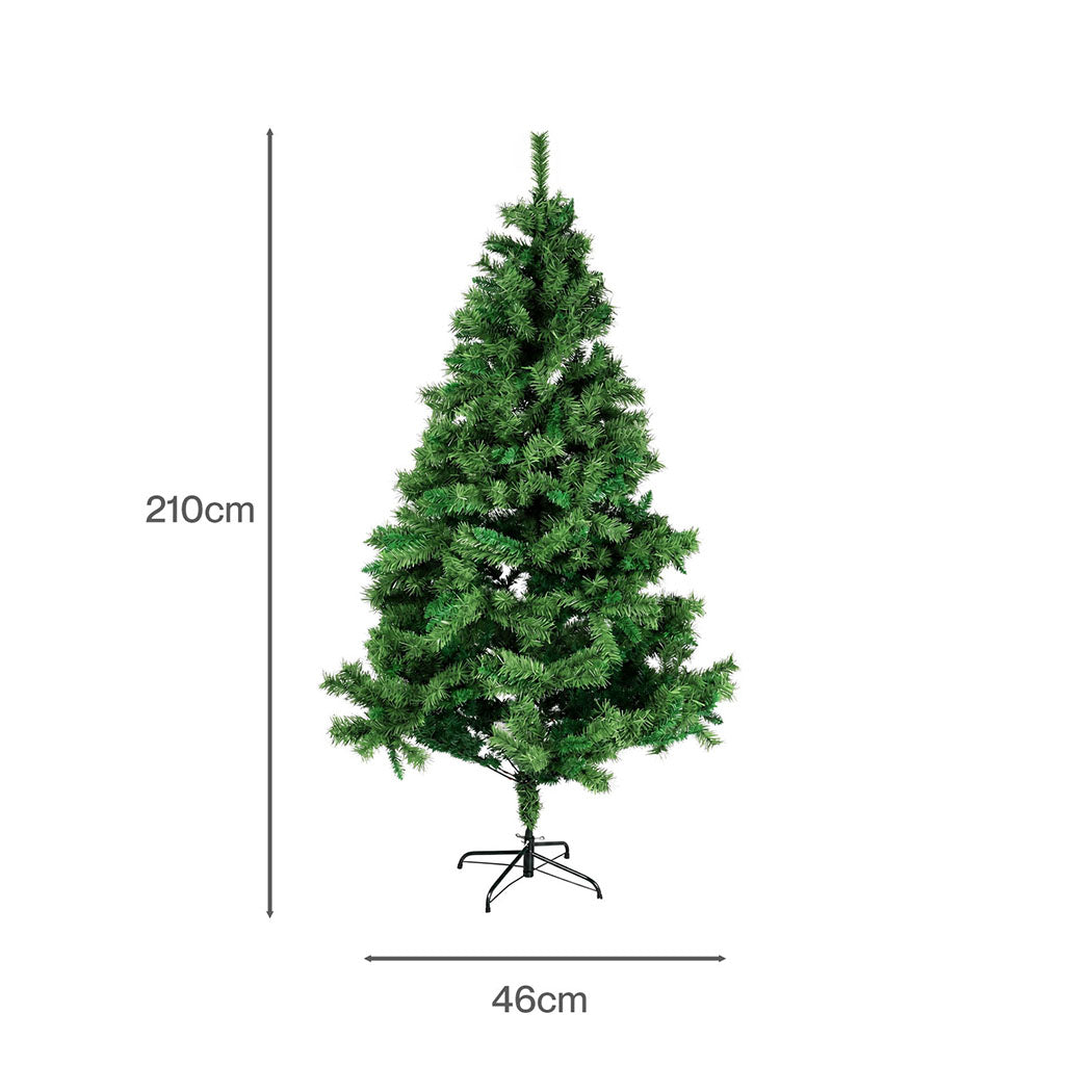 Santaco 2.1m Slim Christmas Tree 797 PVC Tips Green