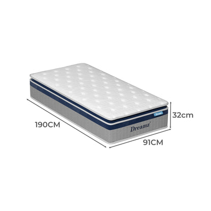 DreamZ Spring Mattress Pillow Top All Sizes  32CM