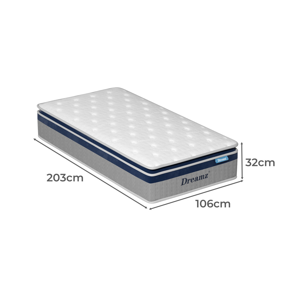 DreamZ Spring Mattress Pillow Top All Sizes  32CM