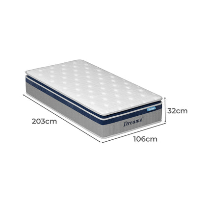 DreamZ Spring Mattress Pillow Top All Sizes  32CM