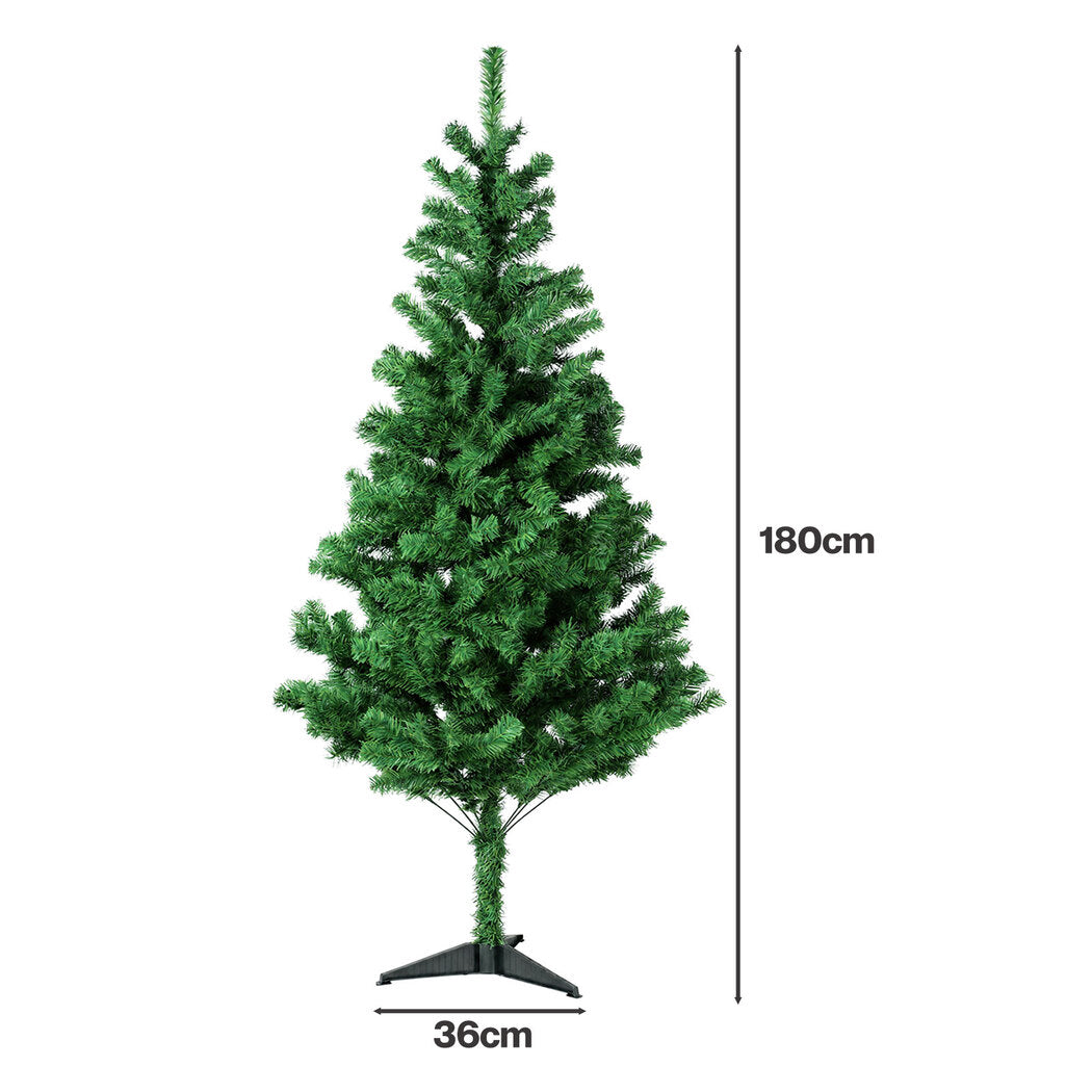 Santaco 1.8m Artificial Christmas Tree 483 PVC Tips Green