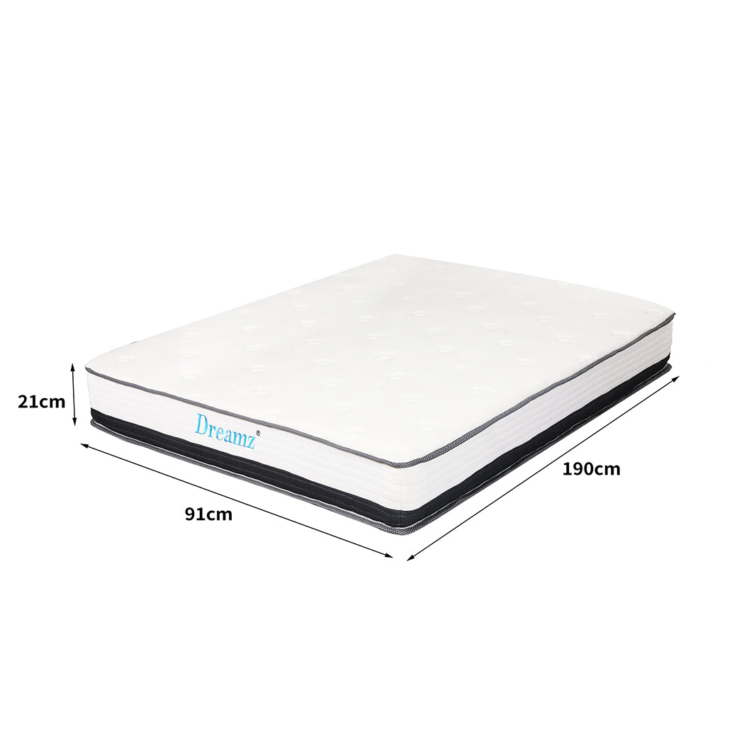 Dreamz Pocket Spring Mattress HD Foam Single