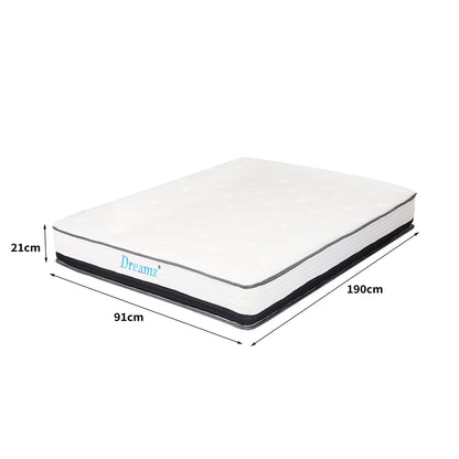 Dreamz Pocket Spring Mattress HD Foam Single