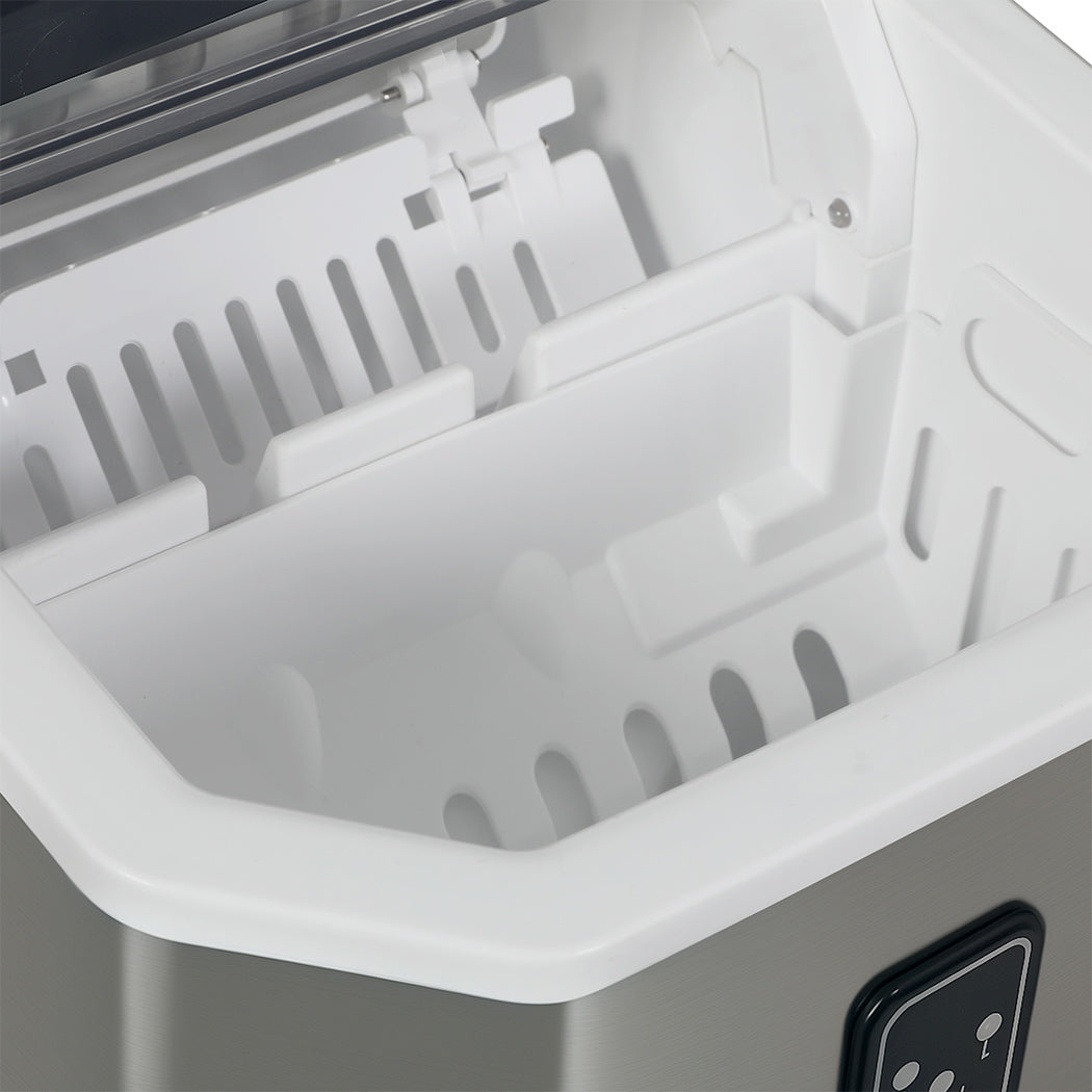 Spector Portable Ice Maker 12kg Countertop Bullet Ice Machine Silver