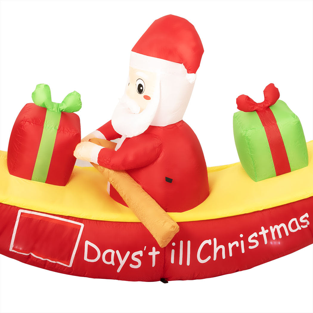 Santaco Christmas Inflatable Santa Claus 2.1m LED Outdoor Decoration