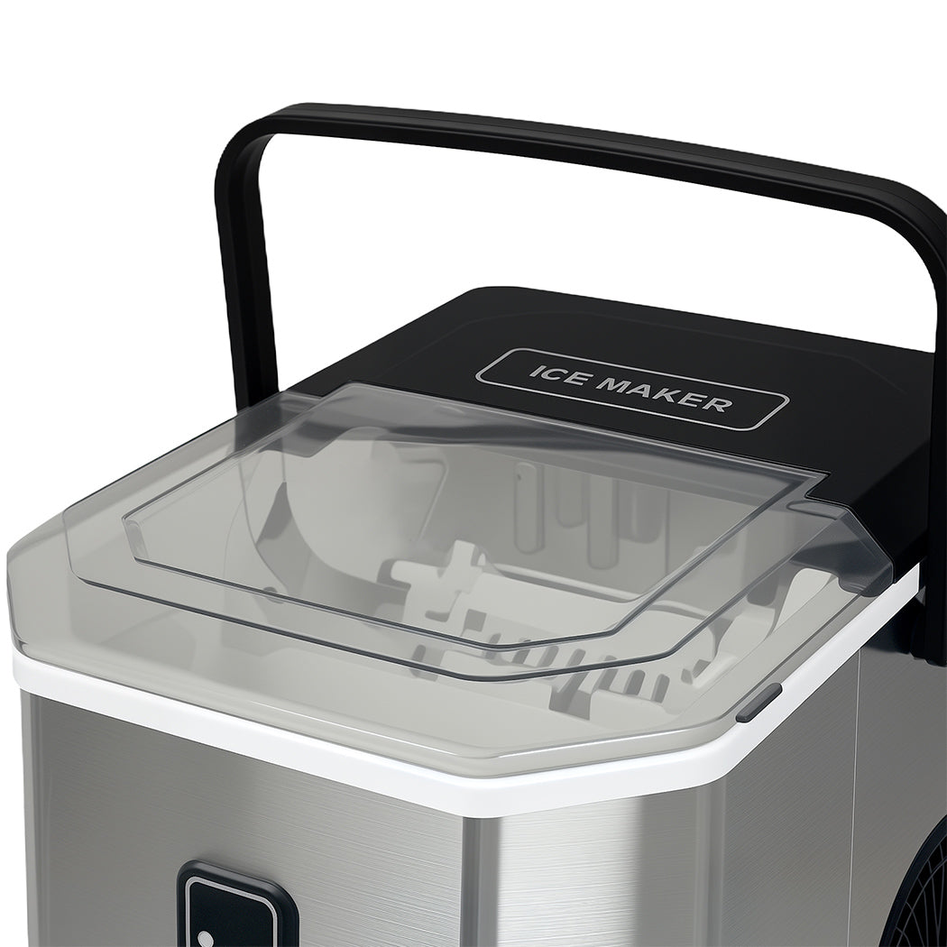 Spector Portable Ice Maker 12kg Countertop Bullet Ice Machine Silver