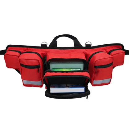 Durable green softpack with reflective strip for visibility in low-light conditions