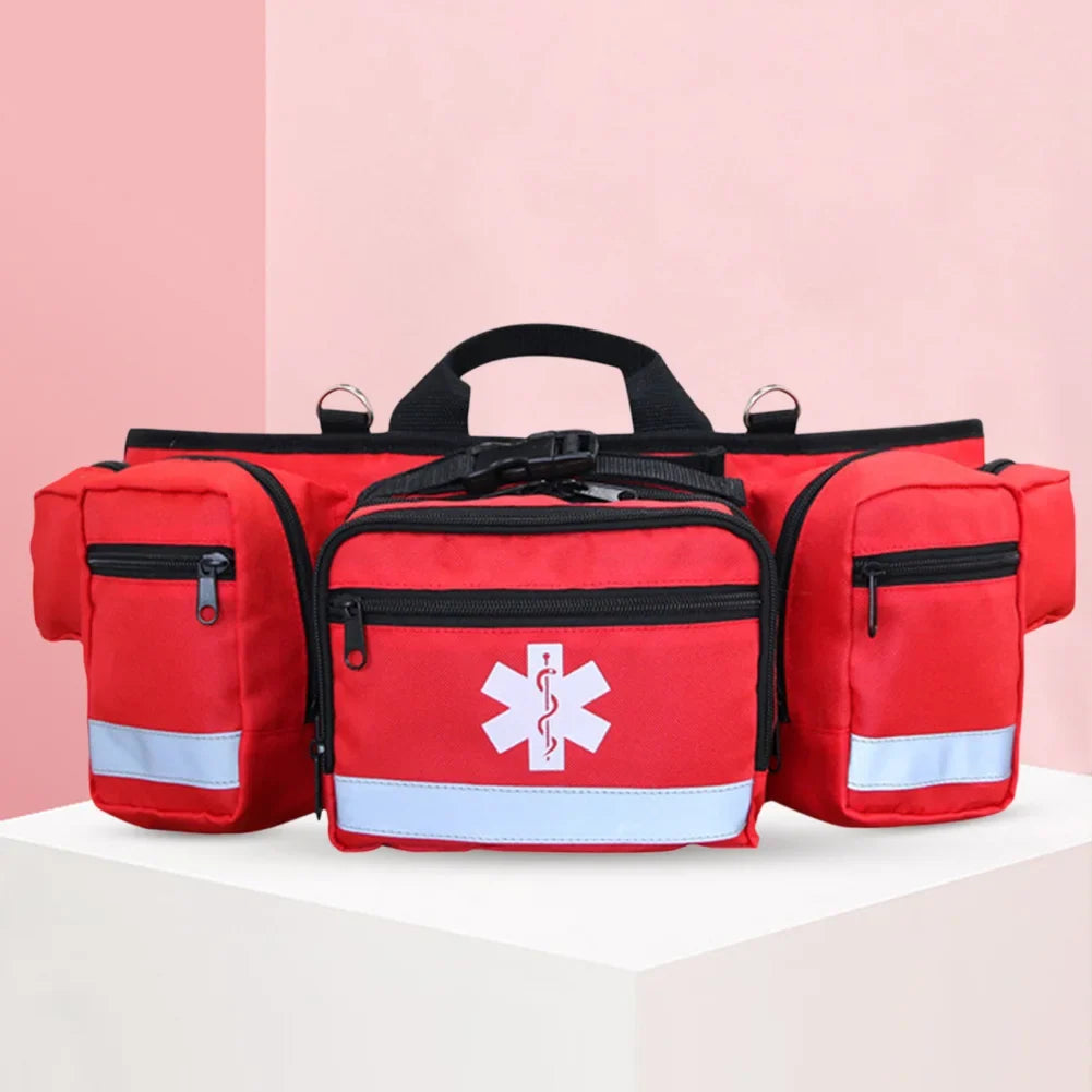 Contents include plasters, conforming bandages, dressings, burn gel, eye wash and CPR shield