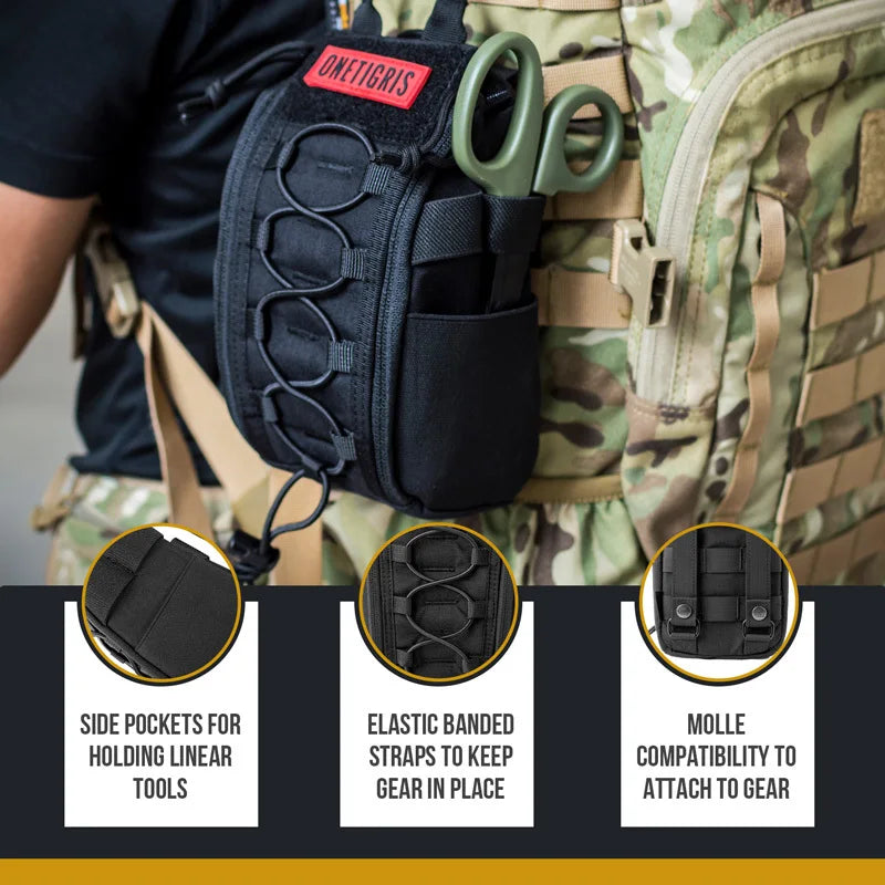 Tactical Speed First Aid Pouch, 20 cm x 13 cm x 7.6 cm water-resistant nylon medical bag