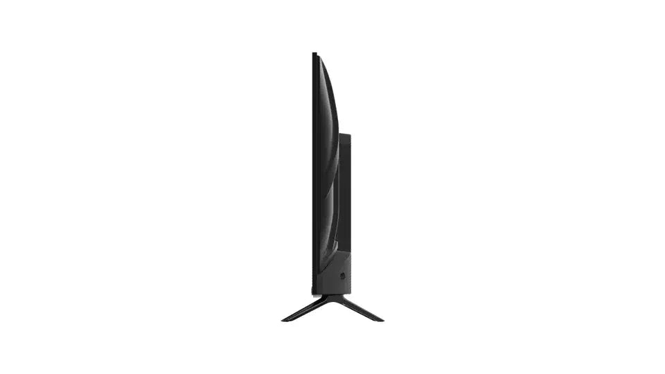 Slim flat-screen TV side view on stand, shop online at Stacks Warehouse Australia
