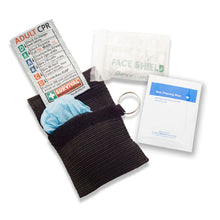 Pocket-sized SURVIVAL CPR kit with roll-out CPR instructions attached, for first aid kits, vehicles and AED stations