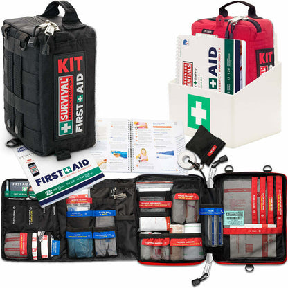 SURVIVAL Business First Aid Bundle with Workplace Kit PLUS, Vehicle Kit, handbook and wall bracket