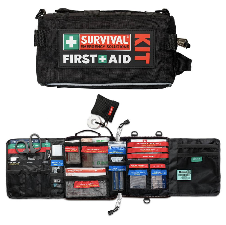 SURVIVAL Vehicle First Aid Kit in water resistant 600D coated Oxford polyester with MOLLE system